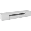 Image de Meuble Tv Effet Bois Blanc Brillant 200x40 Cm