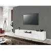Image de Dmora - Meuble TV Jacopo Buffet bas de salon base meuble TV 100% Made in Italy 220x43h46 cm Blanc brillant