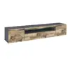 Image de Meuble tv artropodi, 2 étagères, 200x40x37h cm brun érable Artropodi