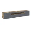 Image de Meuble Tv Avec Led Effet Bois Beige, Ardoise 200x40 Cm