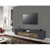 Image de Dmora - Meuble TV Jacopo Buffet bas de salon meuble TV 100% Made in Italy 220x43h46 cm Ardoise et Érable