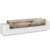 Image de Meuble Tv Effet Bois Blanc Brillant, Beige 200x45 Cm