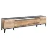 Image de Meuble tv abina, buffet bas de salon avec 2 portes, base pour meuble tv, 100% made in italy, 200x40h47 cm, ardoise et érable Abina