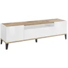 Image de Meuble Tv Dfigol, 160x40h47 Cm, Blanc Brillant Et Érable