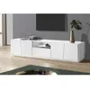 Image de Dmora - Meuble TV Dlori Buffet bas de salon base meuble TV 100% Made in Italy 220x43h46 cm Blanc brillant