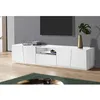 Image de Dmora Meuble TV Paul Buffet bas de salon base meuble TV 100% Made in Italy 220x43h46 cm Blanc brillant