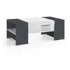 Image de Table Basse,effet Bois,blanc Brillant, Ardoise,110x60h40 Cm