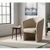 Image de Dmora - Fauteuil Ago 64 x 63 x h 76 cm beige Panneau effet bois Similcuir et Mousse de polyuréthane