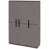 Image de Armoire d'extérieur amordel, mobilier d'extérieur, armoire de balcon polyvalente, 100% made in italy, gris et noir, finition rayée, 102x37h163 cm Amordel