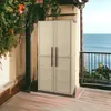 Image de Armoire dextérieur Daldegan - Dmora - En PVC - Beige Marron 70x39h165 cm