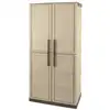 Image de Armoire d'extérieur ipno, armoire de balcon polyvalente, armoire à balais 2 portes, 100% made in italy, 70x47h178 cm, beige et marron, finition damier Ipno