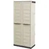 Image de Armoire d'extérieur ipno, armoire de balcon polyvalente, armoire à balais 2 portes, 100% made in italy, 70x47h178 cm, beige et marron, finition rayée Ipno