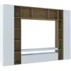Image de Élément Mural Ddragon, 270x35h210 Cm, Blanc Brillant Et Chêne