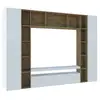 Image de Mur équipée austis, meuble de séjour 19 étagères, 270x35x210h cm blanc brillant Austis