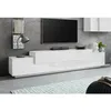 Image de Dmora Meuble TV Nico Buffet bas de salon meuble TV 100% Made in Italy 240x45h52 cm Blanc brillant et mat