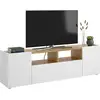 Image de Meuble Tv Effet Bois Beige, Blanc 148x35 Cm
