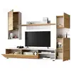 Image de Meuble Tv Effet Bois Beige, Blanc 181x41 Cm