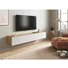 Image de Meuble TV Dmussi - Dmora - Mélamine - Chêne noueux blanc 180x38h28 cm