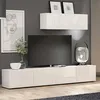 Image de Meuble TV Dfalzeran - Dmora - Mélamine - Blanc brillant 225x51.8h39 cm