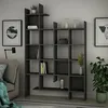Image de Dmora - Bibliothèque Achela 122 x 255 x h188 cm anthracite Panneau effet bois