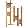 Image de Bibliothèque achela, etagère de bureau, porte-livre mobile, librairie, 122x26h188 cm, chêne Achela