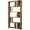 Image de Bibliothèque Dbellusc, 90x20h180 Cm, Noyer Et Marbre Blanc