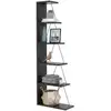 Image de Bibliothèque Effet Bois Anthracite, Noir 50x22 Cm