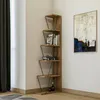 Image de Dmora - Bibliothèque Erminia 50x22xh150 cm chêne noir Panneau effet bois et Métal