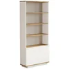 Image de Bibliothèque Dmartine, 75x27h168 Cm, Chêne Et Blanc