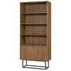 Image de Bibliothèque Effet Bois Beige, Noir 80x36 Cm