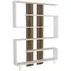 Image de Bibliothèque Dmandell, 120x20h162 Cm, Blanc Et Noyer