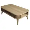 Image de Table basse dmoll, table basse, porte-revues pour canapé, etagère de salon, 105x60h35 cm, chêne