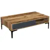 Image de Table Basse,effet Bois,noyer, Anthracite,105x60h32.6 Cm