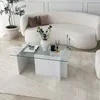 Image de Table de Salon Teti Dmora en Bois Mélaminé Blanc 105x65x40h cm