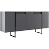 Image de Buffet Effet Bois Anthracite, Noir 160x35 Cm