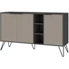 Image de Buffet Effet Bois Anthracite, Beige 142x36 Cm