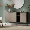 Image de Buffet Alin 142 x 356 x h83 cm Anthracite Beige