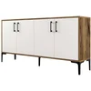 Image de Buffet Effet Bois Noyer, Blanc 160x35 Cm