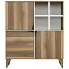 Image de Buffet Effet Bois Beige, Blanc 100x30 Cm