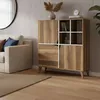 Image de Buffet Barasso 100x30xh115 cm noyer blanc