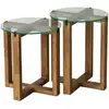 Image de Table Basse,effet Bois,noix,40x40h50 Cm