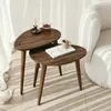 Image de Table basse Dgaldame - Dmora - Bois massif - Noyer 50x47h52 cm