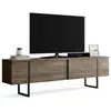 Image de Meuble tv abishia, tiroirs, 180x30x50 cm hauteur, noyer brun Abishia