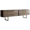 Image de Meuble Tv Effet Bois Noyer, Or 180x30 Cm