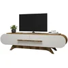 Image de Meuble Tv Effet Bois Beige, Blanc 145x37 Cm