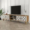 Image de Meuble TV Dpietr - Dmora - Mélamine - Noyer Blanc 180x42h44 cm