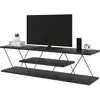 Image de Meuble Tv Effet Bois Anthracite, Gris 120x30 Cm