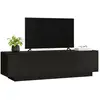 Image de Meuble Tv Effet Bois Noir 140x36 Cm