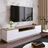 Image de Meuble TV Dpierott - Dmora - Mélamine - Chêne Blanc 180x51h44.6 cm