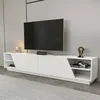 Image de Meuble TV Dpazienz - Dmora - Mélamine - Blanc 240x45.5h47.4 cm